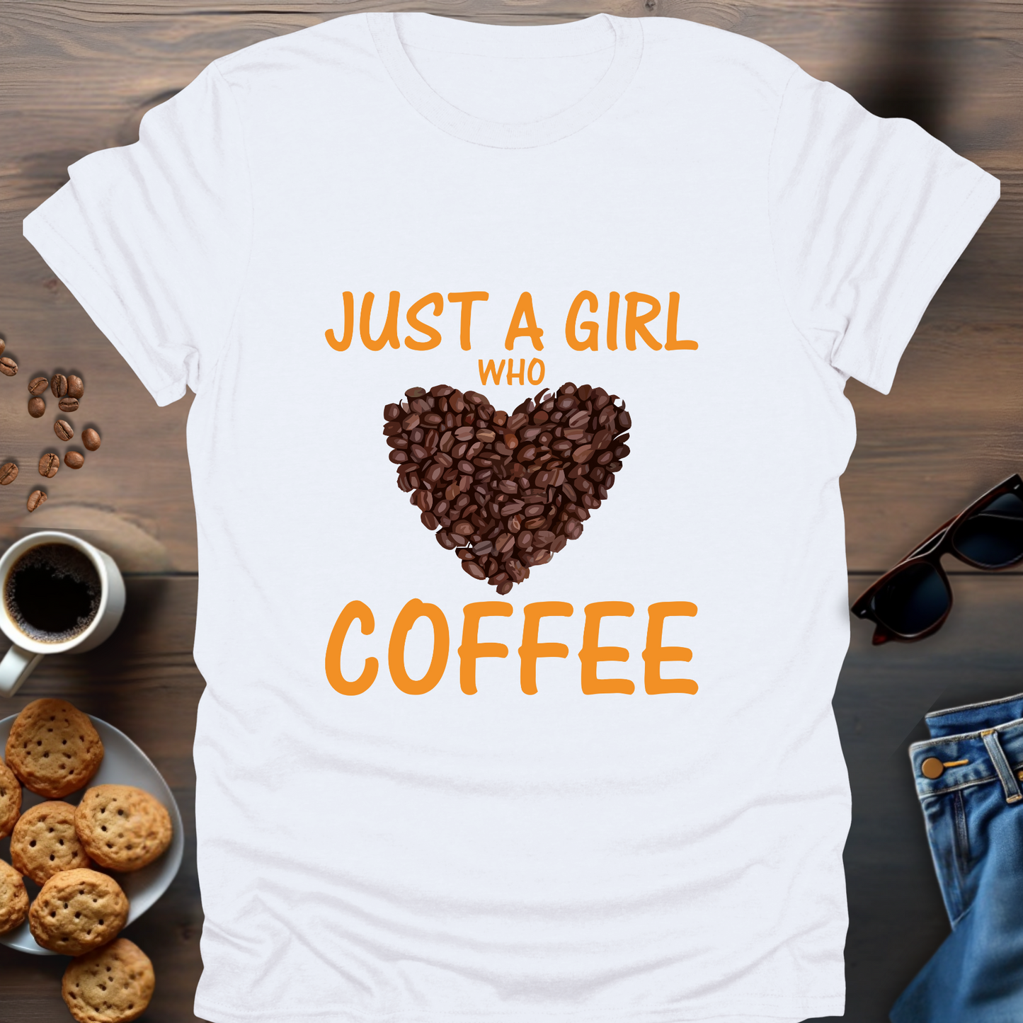 Just A Girl That Loves Coffee Heart T-Shirt