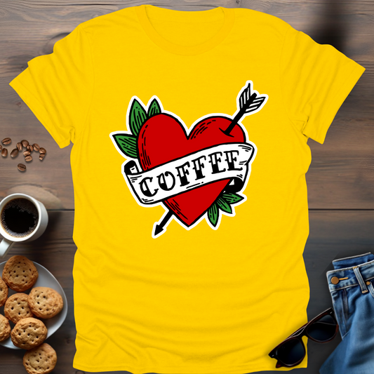 Coffee Heart Arrow T-Shirt