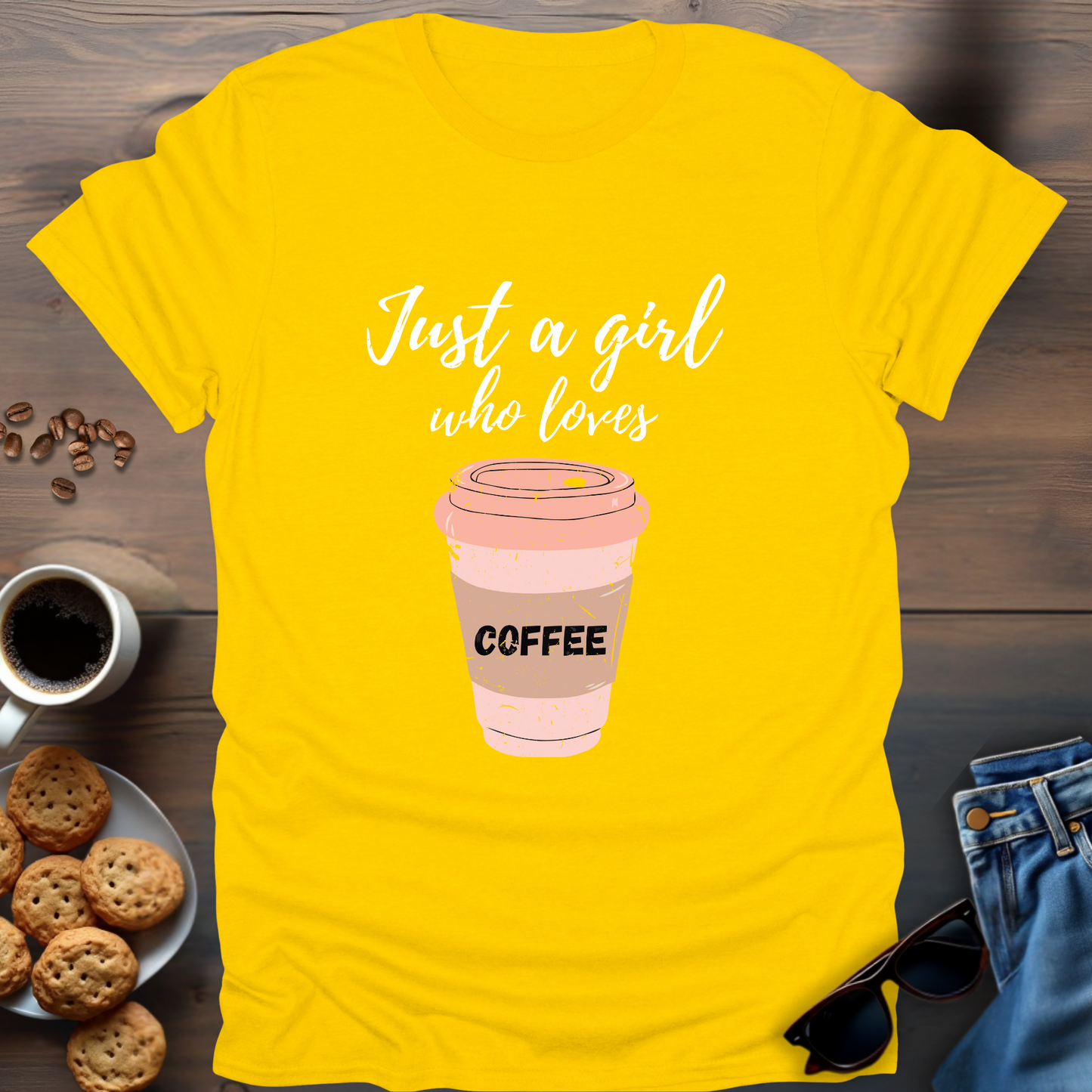 Just a girl who loves Coffee pink cup T-Shirt