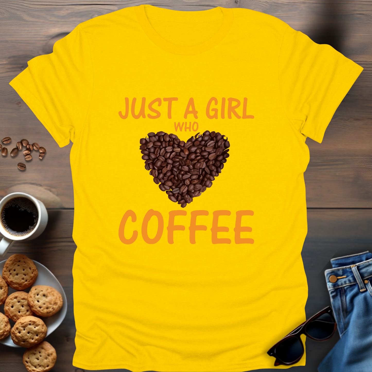 Just A Girl That Loves Coffee Heart T-Shirt